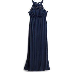 Dorianne Maternity Halter Knit Maxi Dress XL